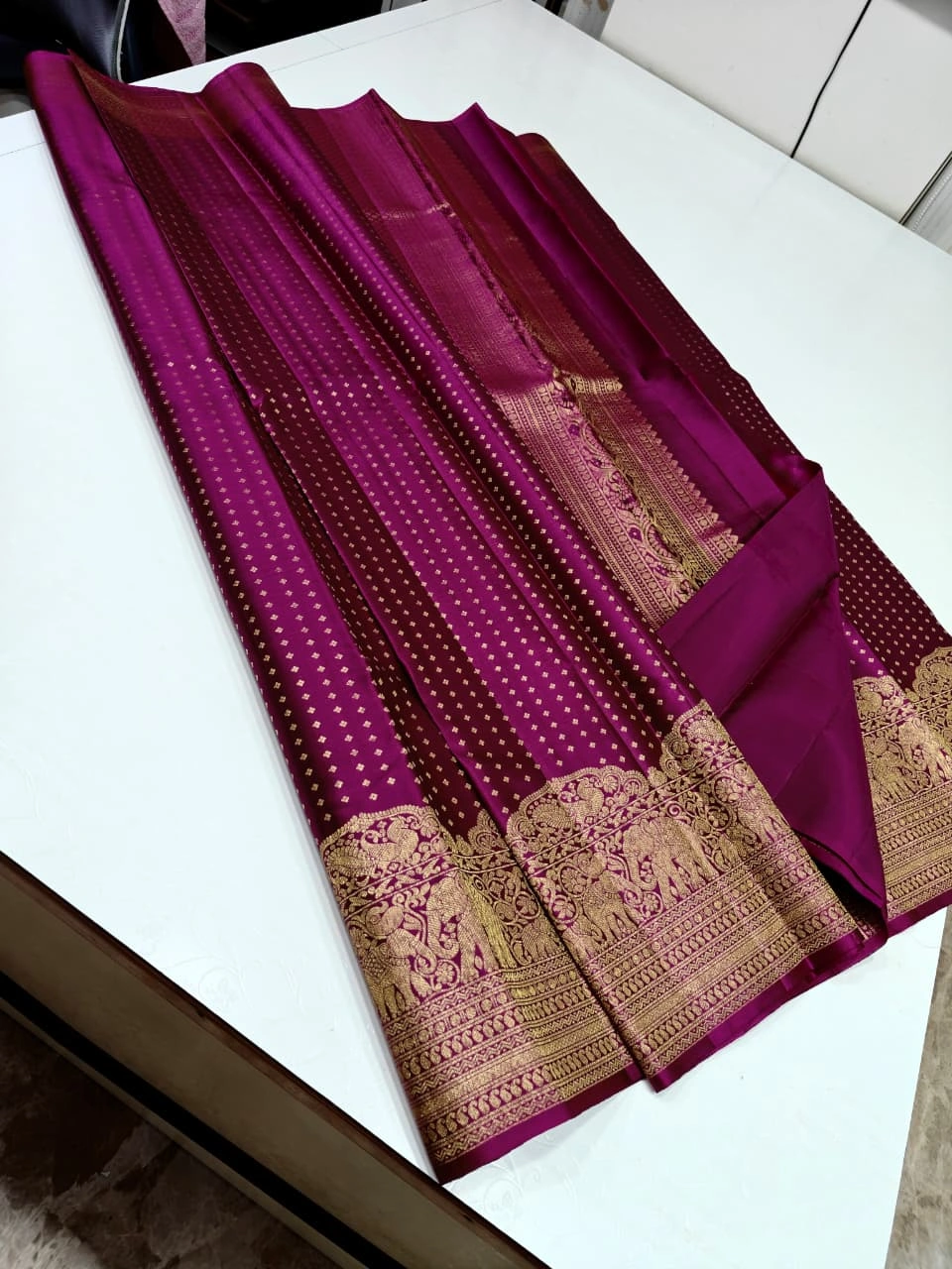 Deep Purple Kanchipuram Silk Saree